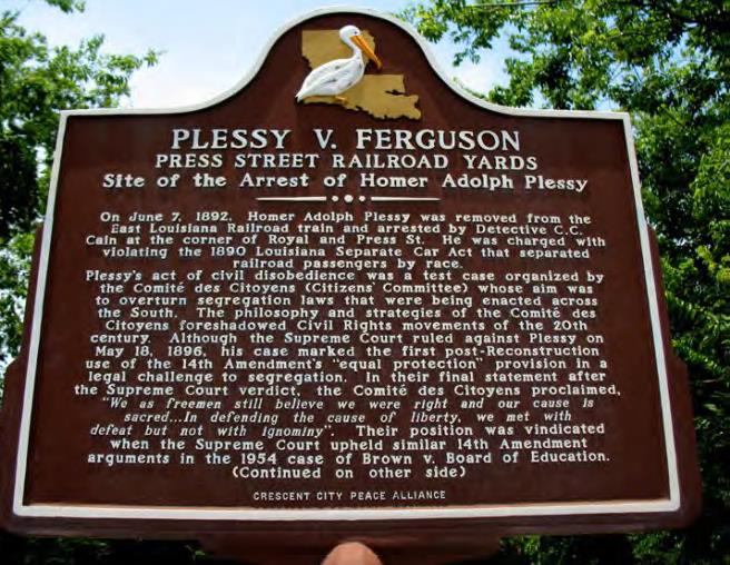 Plessy vs. Ferguson sign