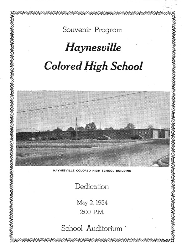 Haynesville Colored High School Souvenir Program 1954 African